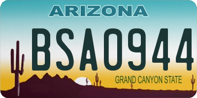 AZ license plate BSA0944