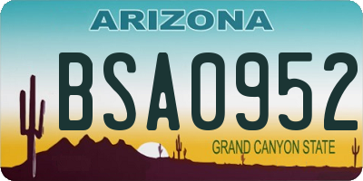 AZ license plate BSA0952