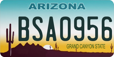 AZ license plate BSA0956