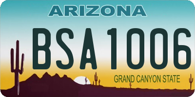 AZ license plate BSA1006