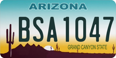 AZ license plate BSA1047