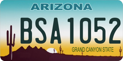 AZ license plate BSA1052