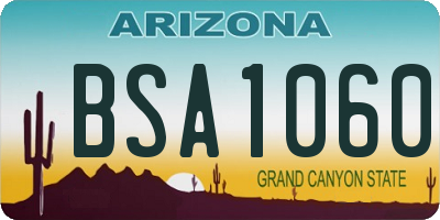 AZ license plate BSA1060