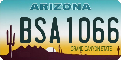 AZ license plate BSA1066