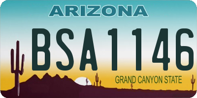 AZ license plate BSA1146