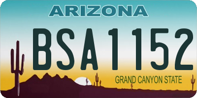 AZ license plate BSA1152