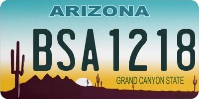 AZ license plate BSA1218