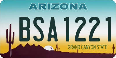 AZ license plate BSA1221