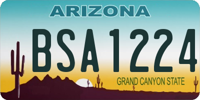 AZ license plate BSA1224