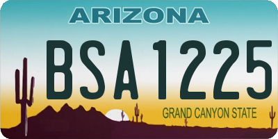 AZ license plate BSA1225