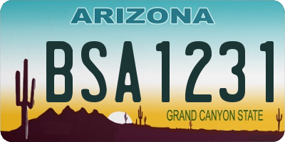 AZ license plate BSA1231