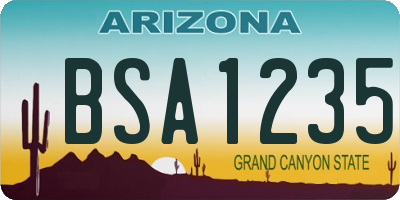 AZ license plate BSA1235