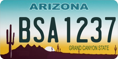AZ license plate BSA1237