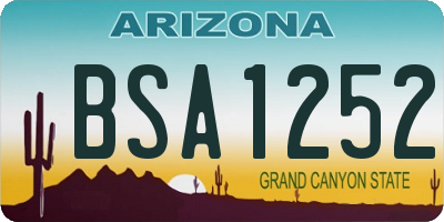 AZ license plate BSA1252