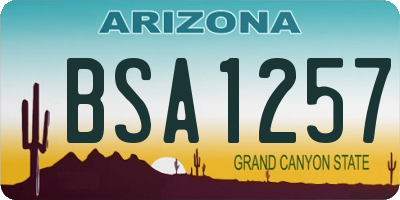 AZ license plate BSA1257