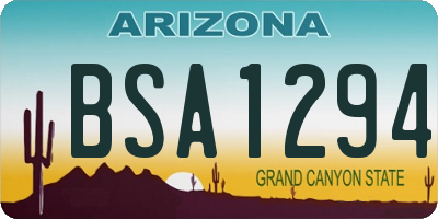 AZ license plate BSA1294