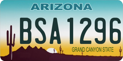 AZ license plate BSA1296