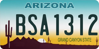 AZ license plate BSA1312