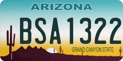 AZ license plate BSA1322