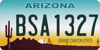 AZ license plate BSA1327