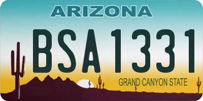 AZ license plate BSA1331