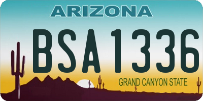 AZ license plate BSA1336