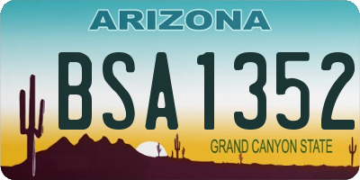 AZ license plate BSA1352