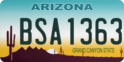 AZ license plate BSA1363