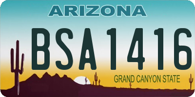 AZ license plate BSA1416