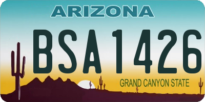AZ license plate BSA1426