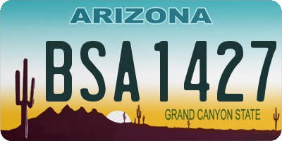 AZ license plate BSA1427