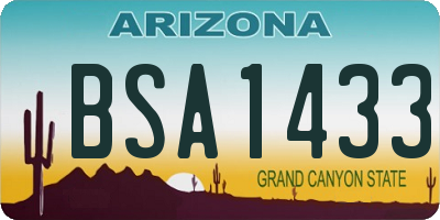 AZ license plate BSA1433