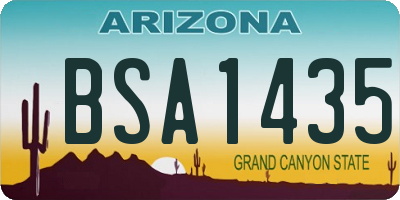 AZ license plate BSA1435