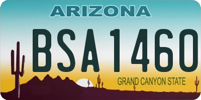 AZ license plate BSA1460
