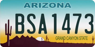 AZ license plate BSA1473