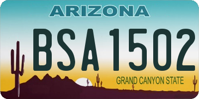 AZ license plate BSA1502