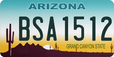 AZ license plate BSA1512