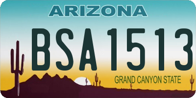 AZ license plate BSA1513