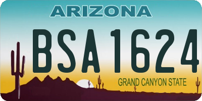 AZ license plate BSA1624