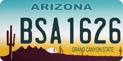 AZ license plate BSA1626