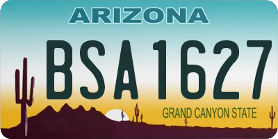 AZ license plate BSA1627