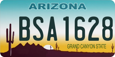 AZ license plate BSA1628
