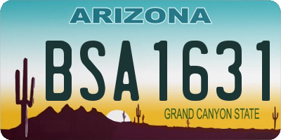 AZ license plate BSA1631