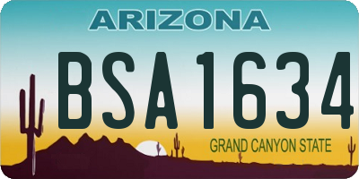 AZ license plate BSA1634