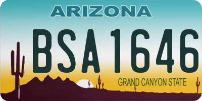 AZ license plate BSA1646