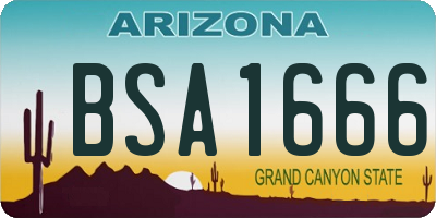 AZ license plate BSA1666