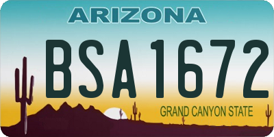 AZ license plate BSA1672