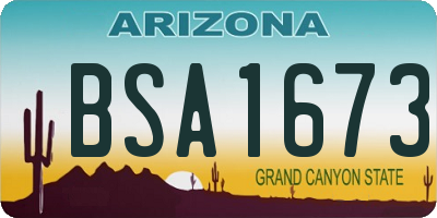 AZ license plate BSA1673