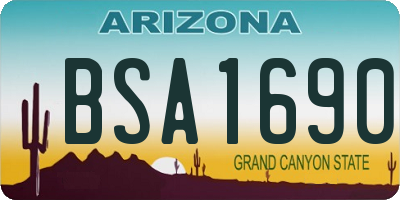 AZ license plate BSA1690