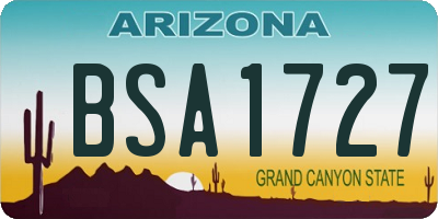 AZ license plate BSA1727